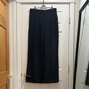 WOMENS ABERCROMBIE BLACK PLEATED PANTS 32/14 WIDE LEG